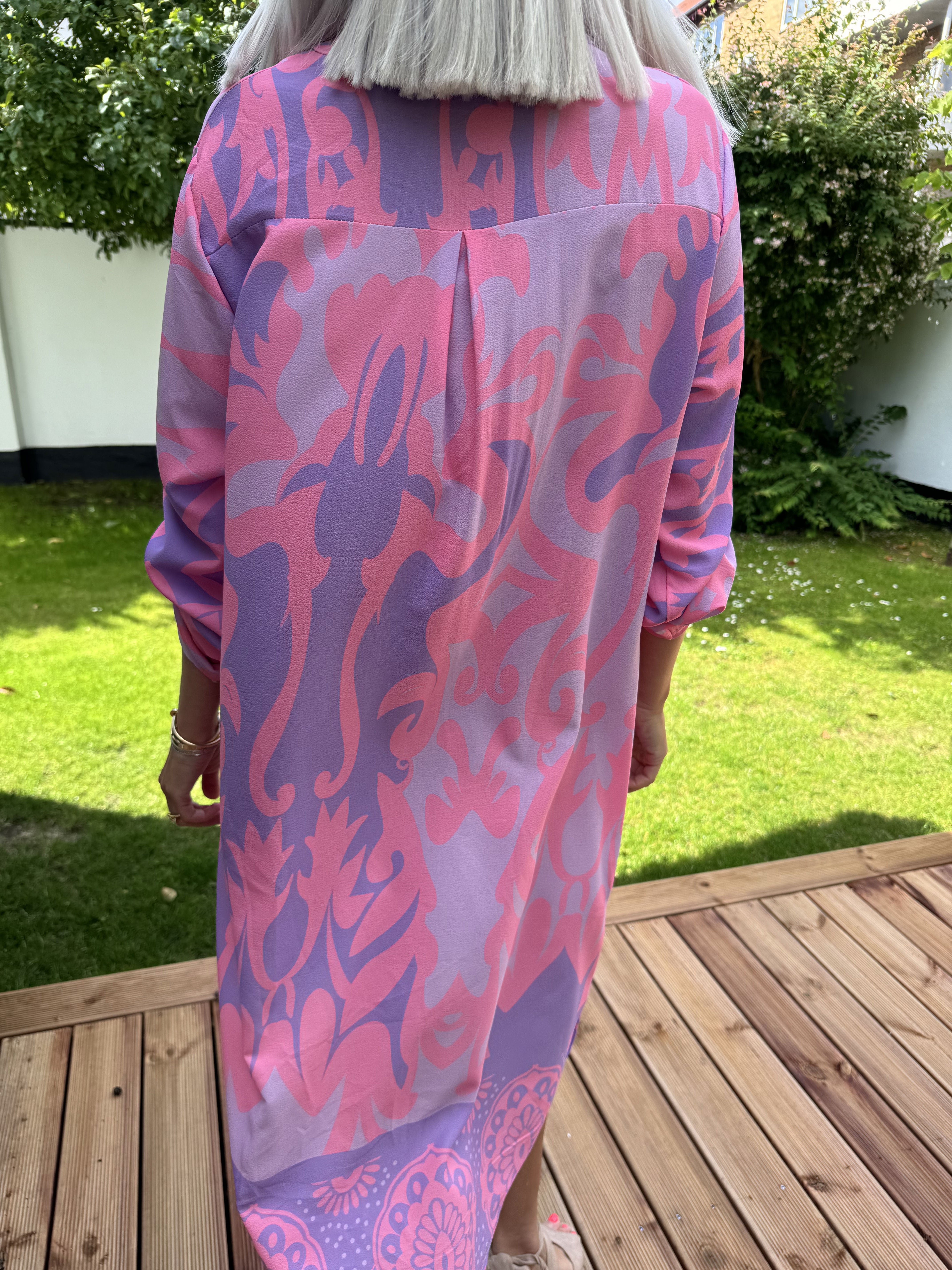 Vanesa Boheme Dress - Let og luftig mønstret kjole i viskose